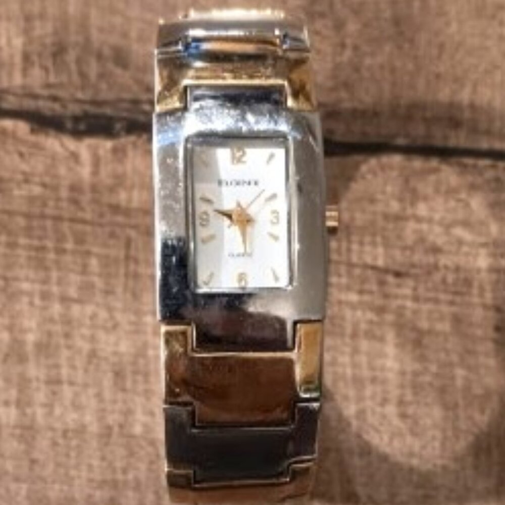 Elgin Women's Cuff Watch, Gold/Silver Tone - Working